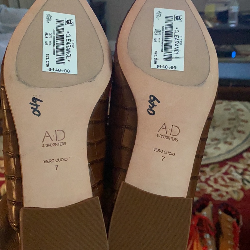 AD & DAUGHTERS Jemma Croc Embossed Leather Mules. - Picture 10 of 11